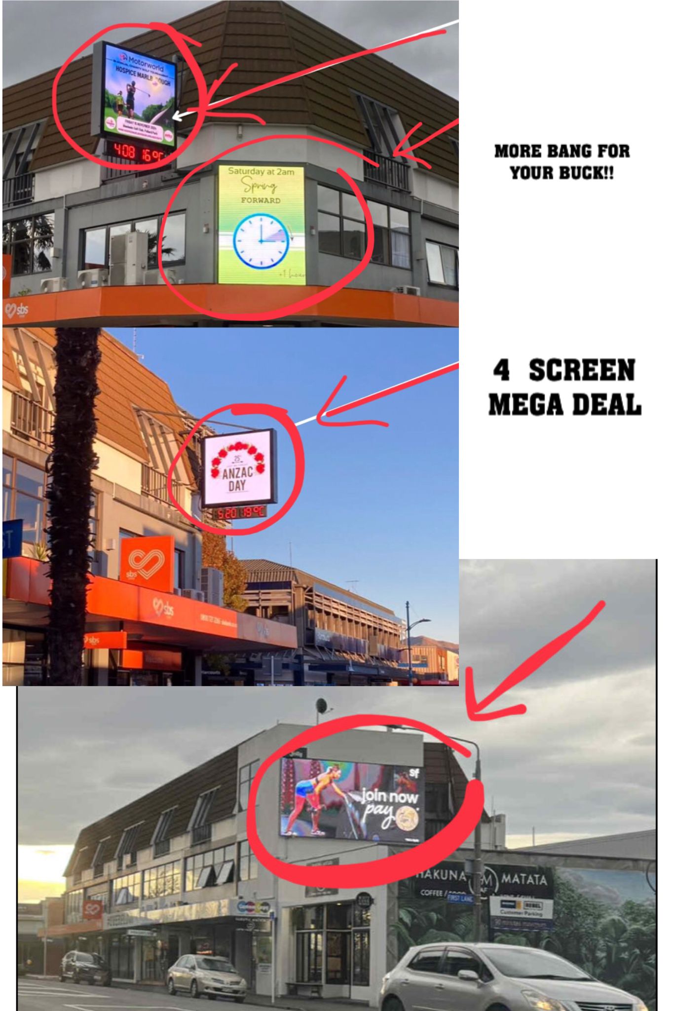 All 4 Screens MEGA Bundle Deal, 1 Week, 1 Advert every 4 Minutes, minimum.