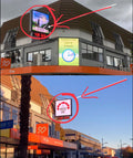 Back to Back Screens above the Town Time & Temperature, Price for 1 week, 1 Advert every 1 Minute, minimum, on each screen